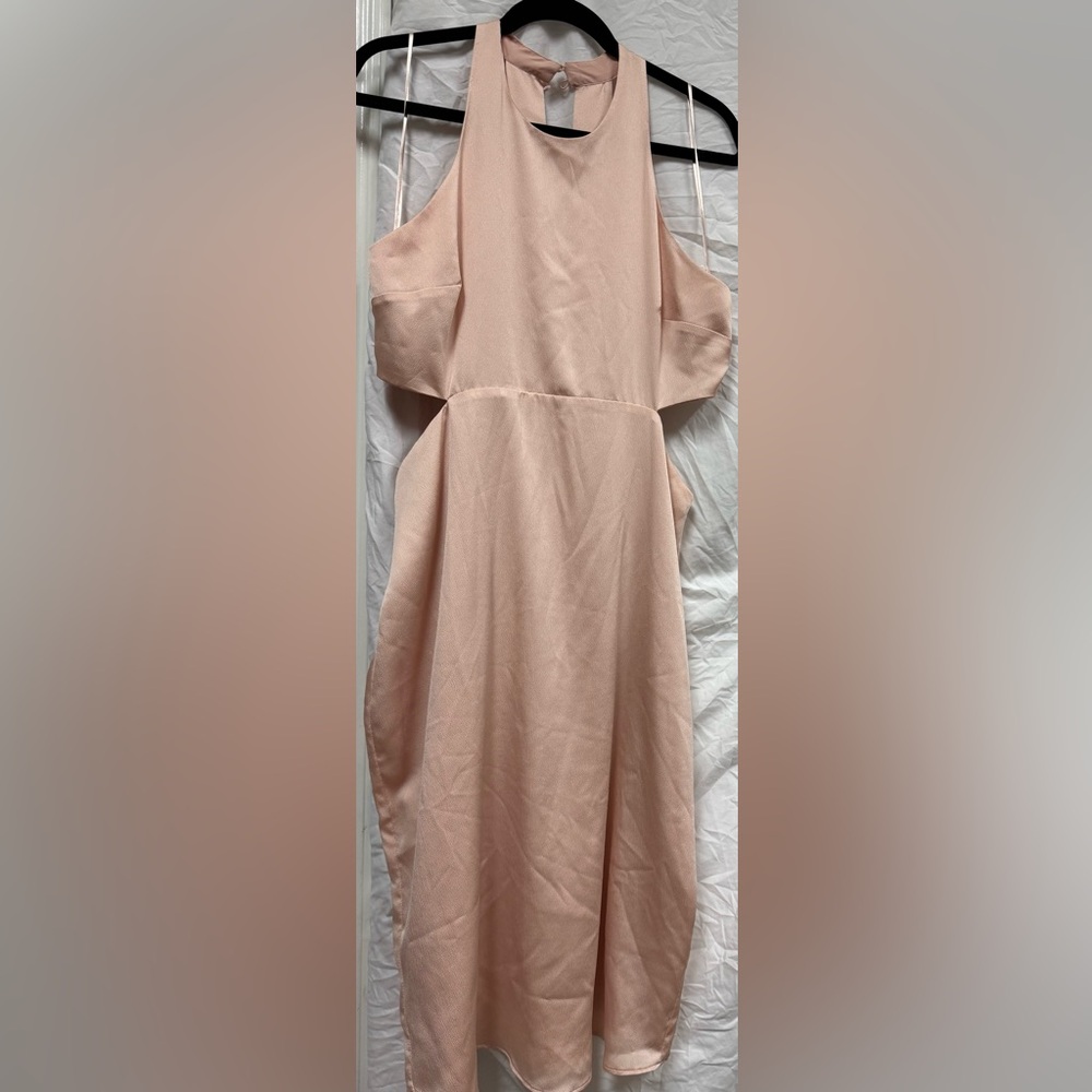 Express Tan Halter Sundress Wedding Guest